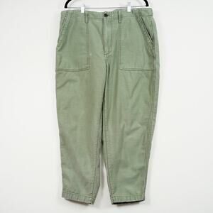 Madewell Olive Green Baker Style Pants Wide Leg Tapered 36x26 Cotton